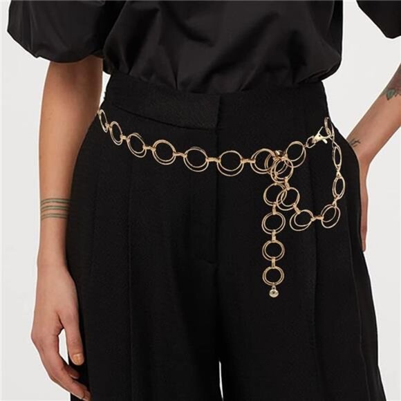 Women's Chain Belt Metal Waist Belt Gold8 - Picture 6 of 6